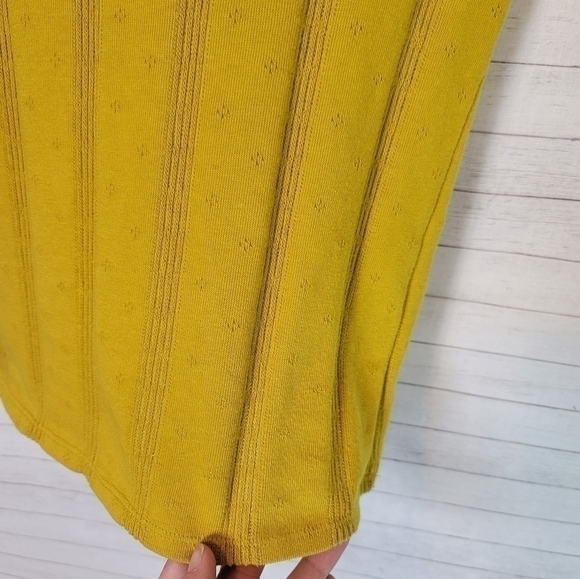 Madewell Pointelle Ribbed Tee in Golden Meadow, sz Small - Picture 10 of 11